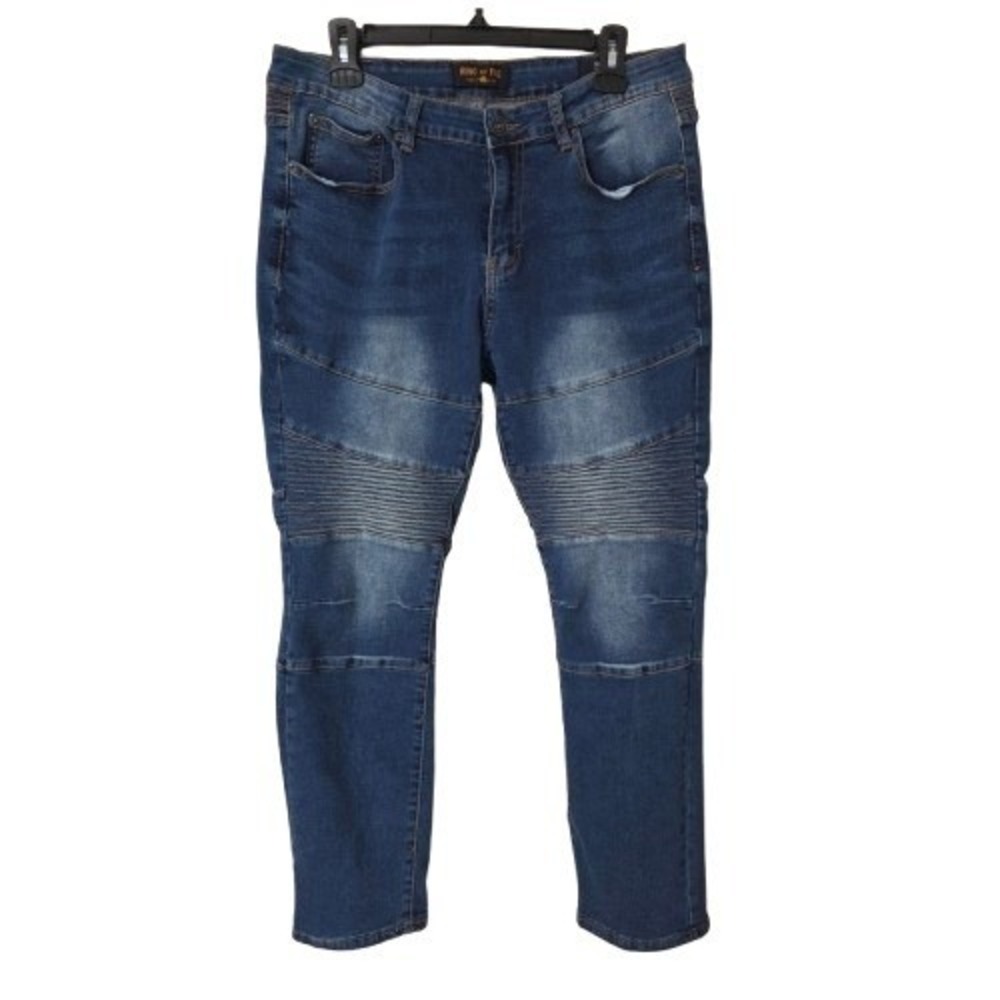 Ring of‎ Fire Jeans Slim Straight Biker Grunge Blue Mens 33x30